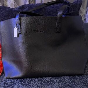Black Leather Tote Bag